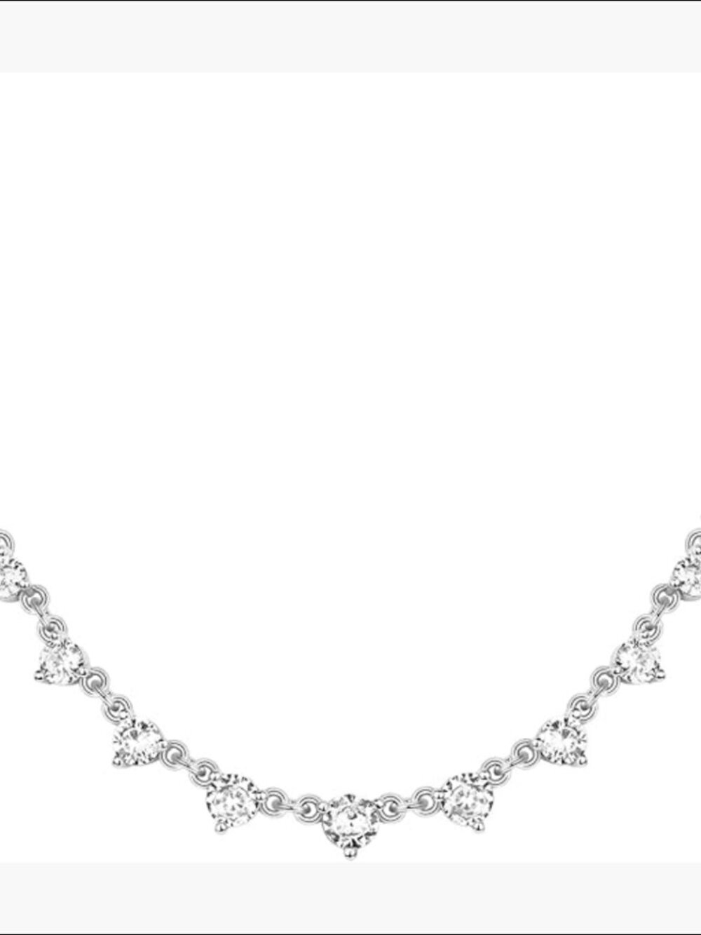 14K Gold Plated Station Necklace with Cubic Zirconia Chain